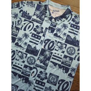 Washington Nationals Hawaiian Aloha Shirt Mens XL Blue MLB 20th Anniversary SGA